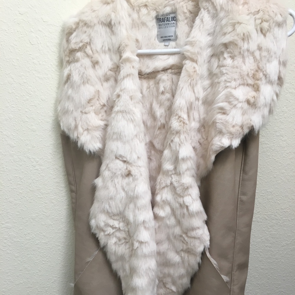 Zara fur faux leather vest